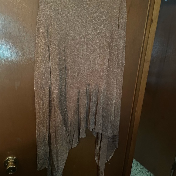 Jennifer Lopez Brown Shrug with Waterfall Hem and Gold accents - Picture 3 of 3